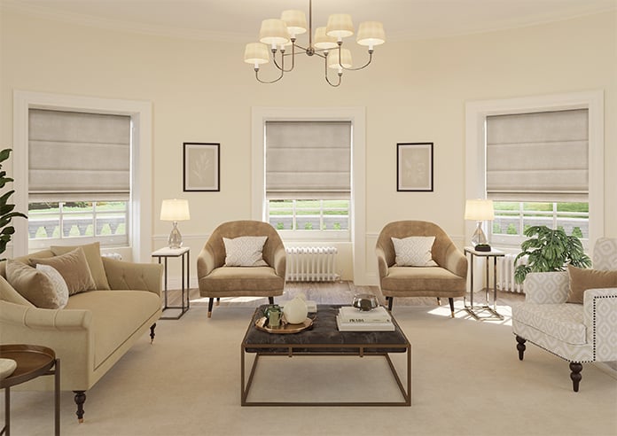 Florence Faux Suede, Light Tan - Motorised Roman Blind - Image 8
